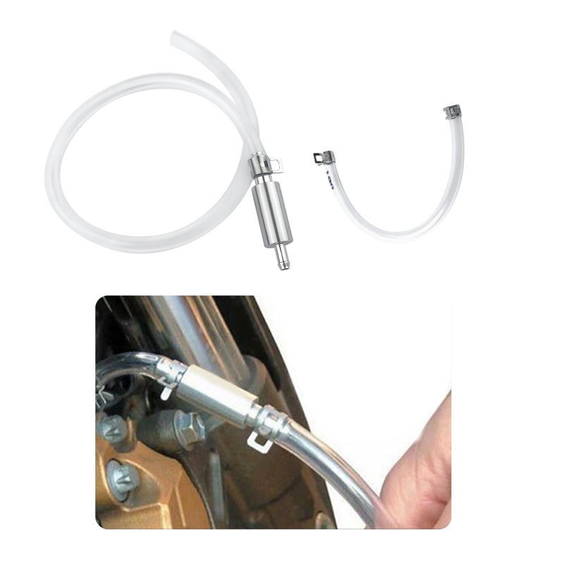 IHOTDER Car Brake Bleeder Hose with One Way Check Valve Durable Brake Fluid Bleeder Hoses Replacement Universal Brake Bleeder Tool Car Accessories for Car Motorbike Bike - Image 1